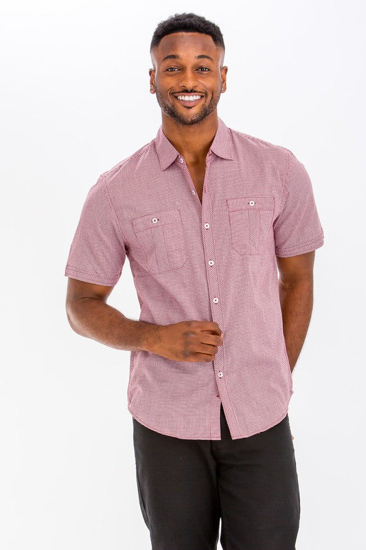 Mens Short Sleeve Button Down Shirt