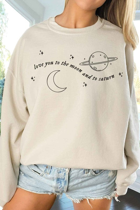 TO THE MOON AND SATURN OVERSIZED SWEATSHIRT