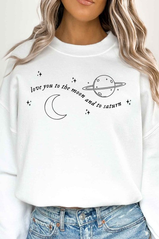 TO THE MOON AND SATURN OVERSIZED SWEATSHIRT