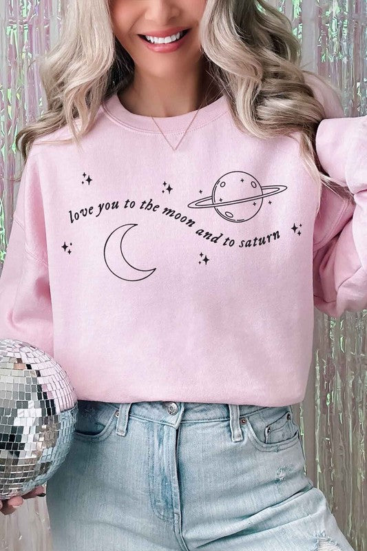 TO THE MOON AND SATURN OVERSIZED SWEATSHIRT