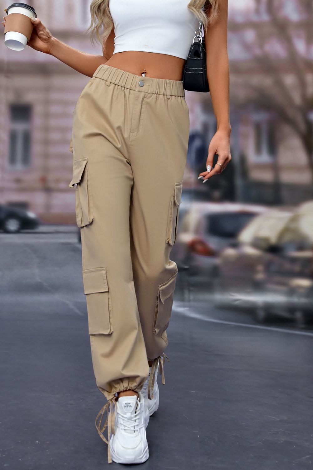 Elastic Waist Cargo Pants