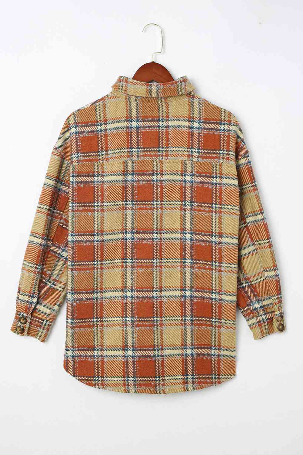 Plaid Dropped Shoulder Shirt Jacket