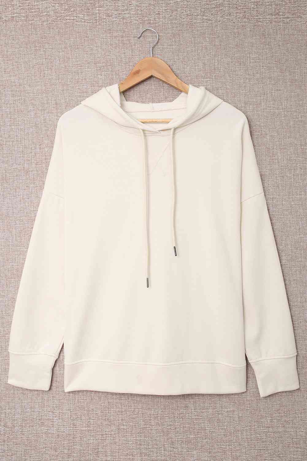 Drop Shoulder Hoodie with Slit