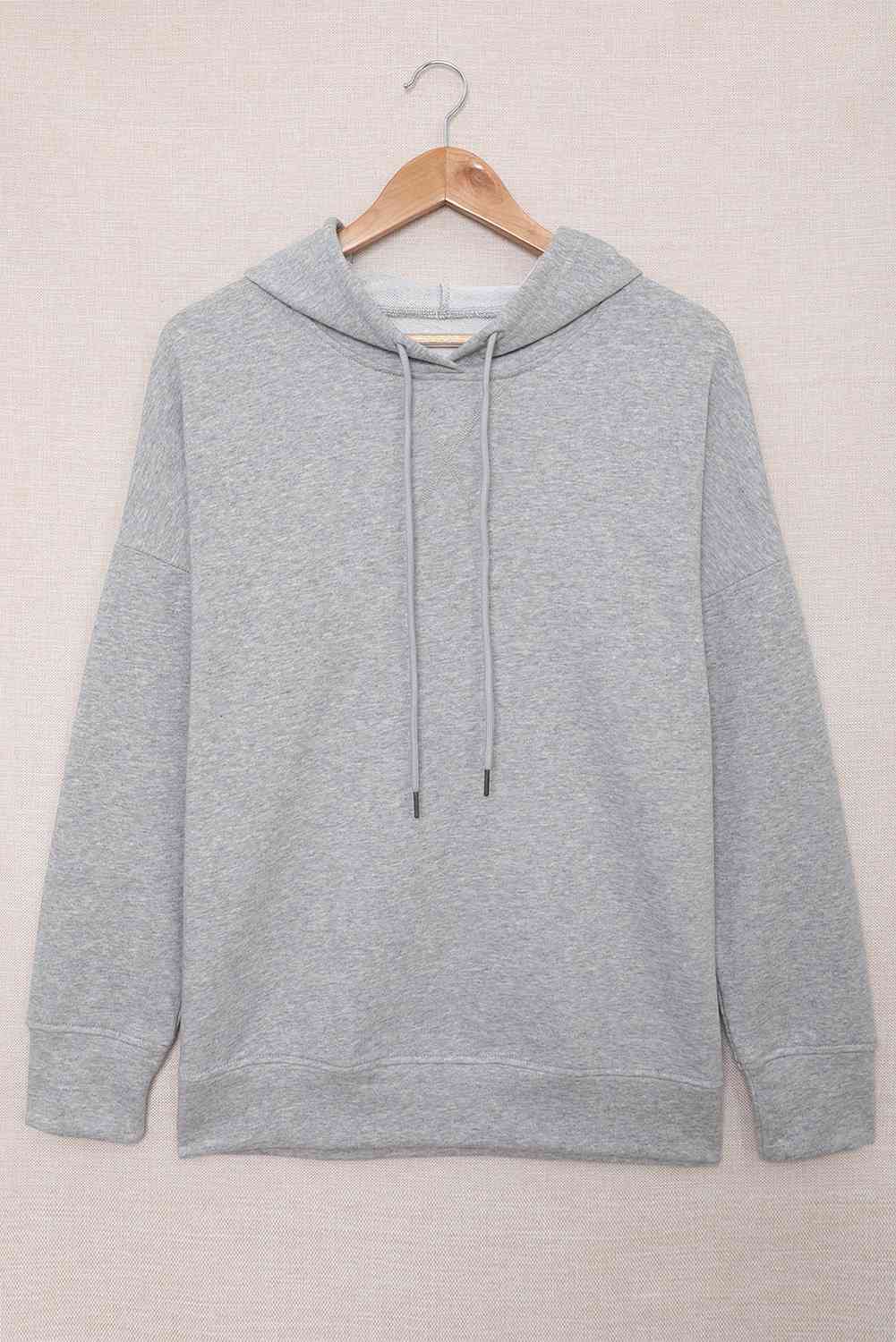 Drop Shoulder Hoodie with Slit