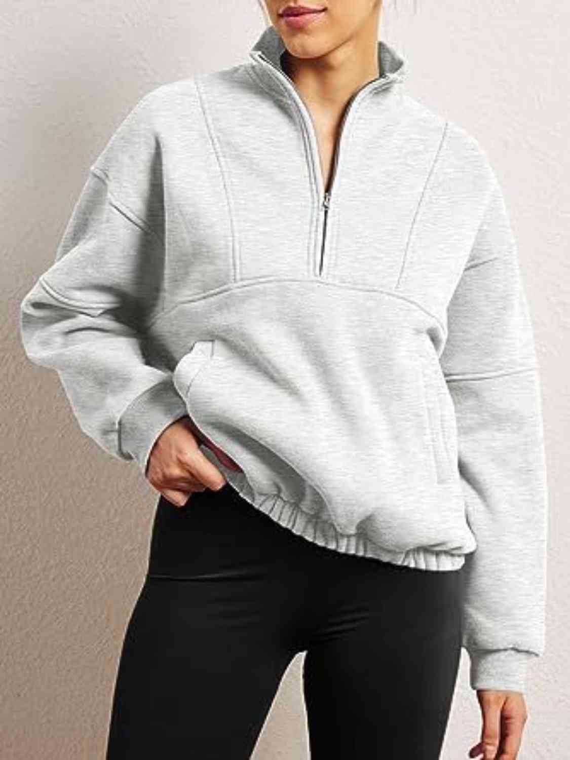 Half-Zip Long Sleeve Sweatshirt