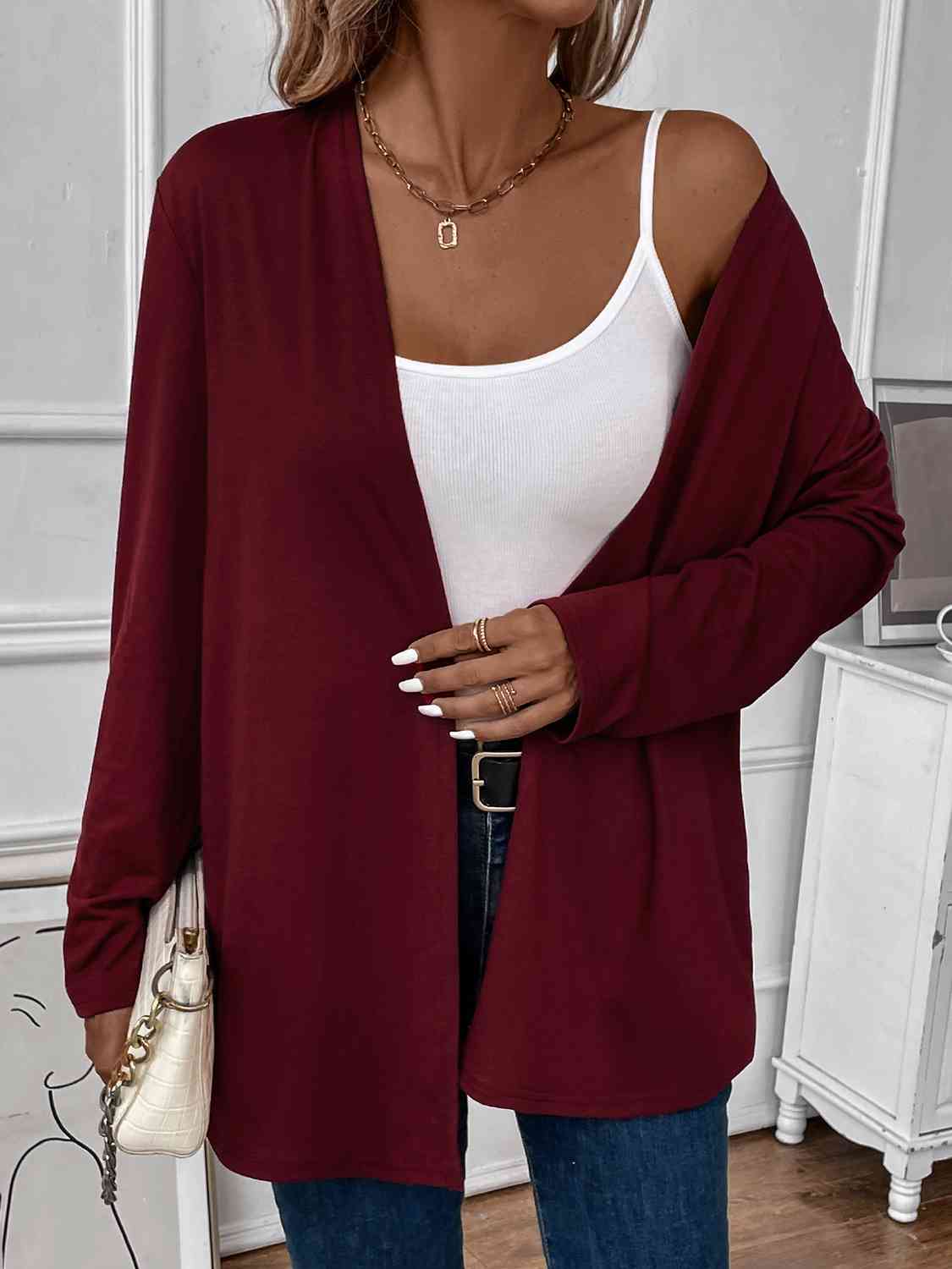 Open Front Long Sleeve Cardigan