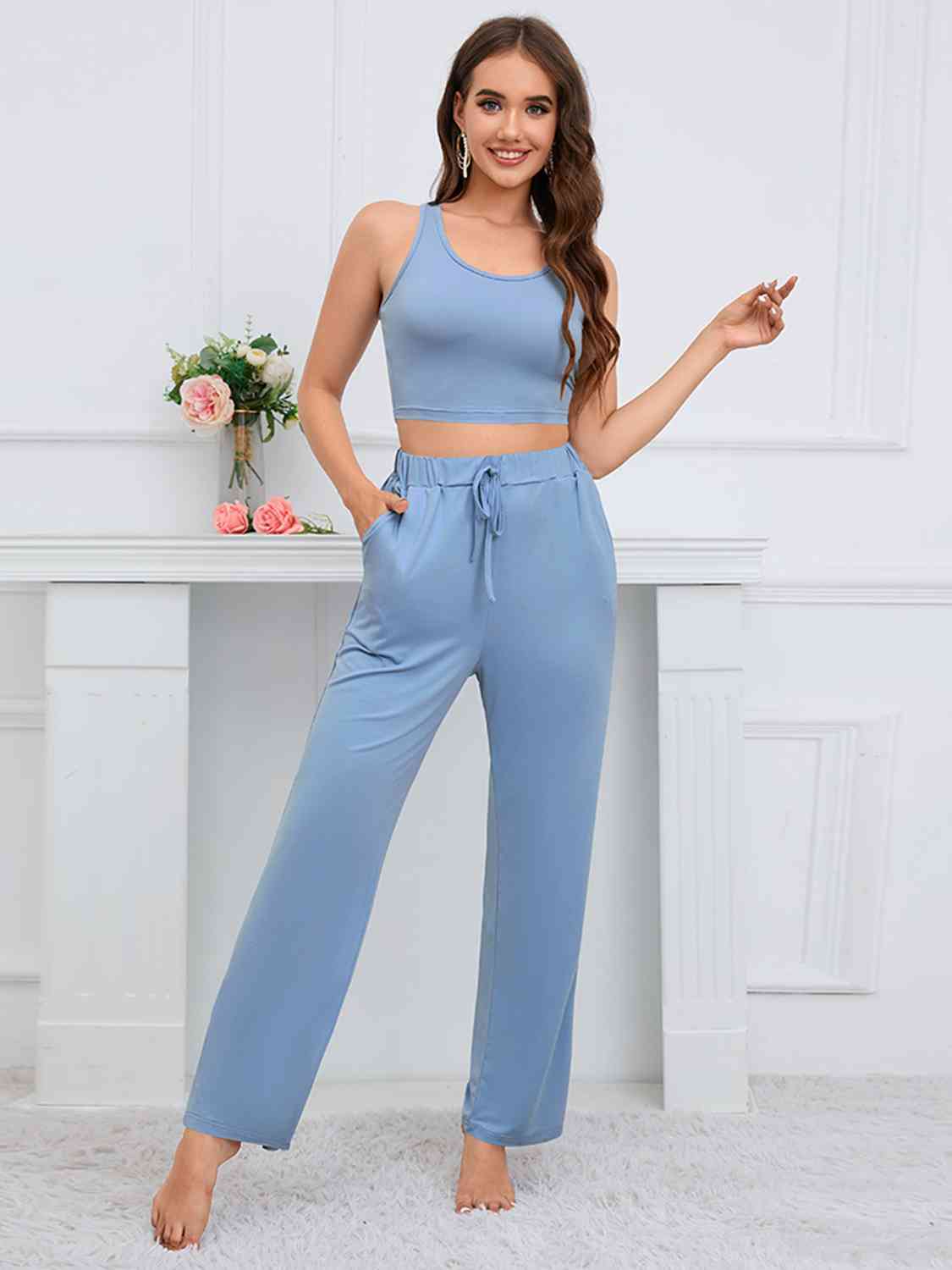 Tank, Cardigan and Pants Set