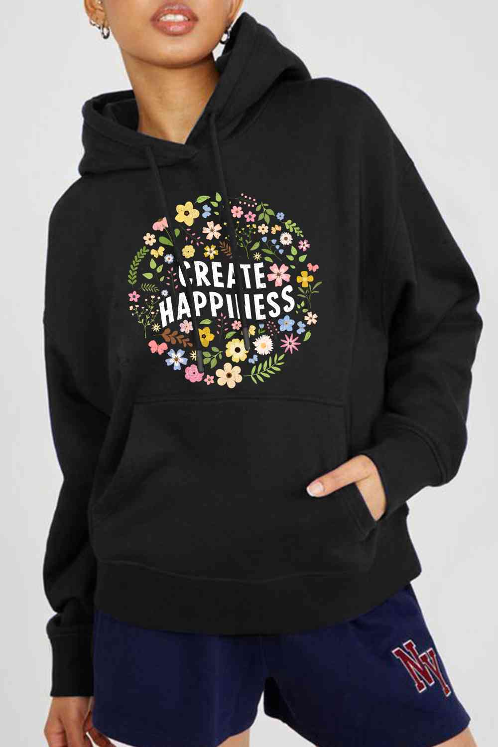 Simply Love Simply Love Full Size CREATE HAPPINESS Graphic Hoodie