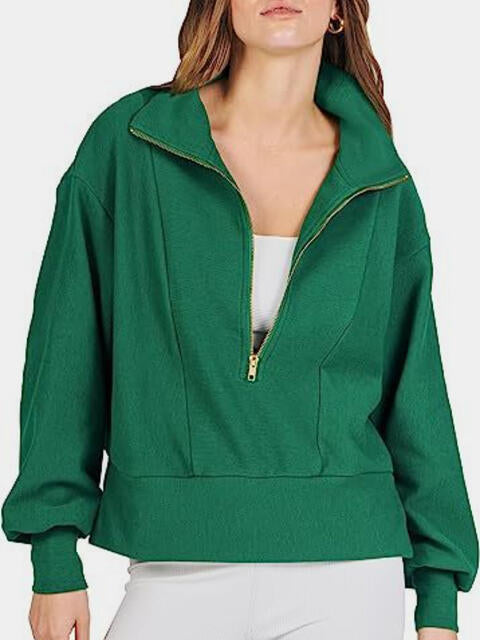 Half Zip Up Collared Sweatshirts