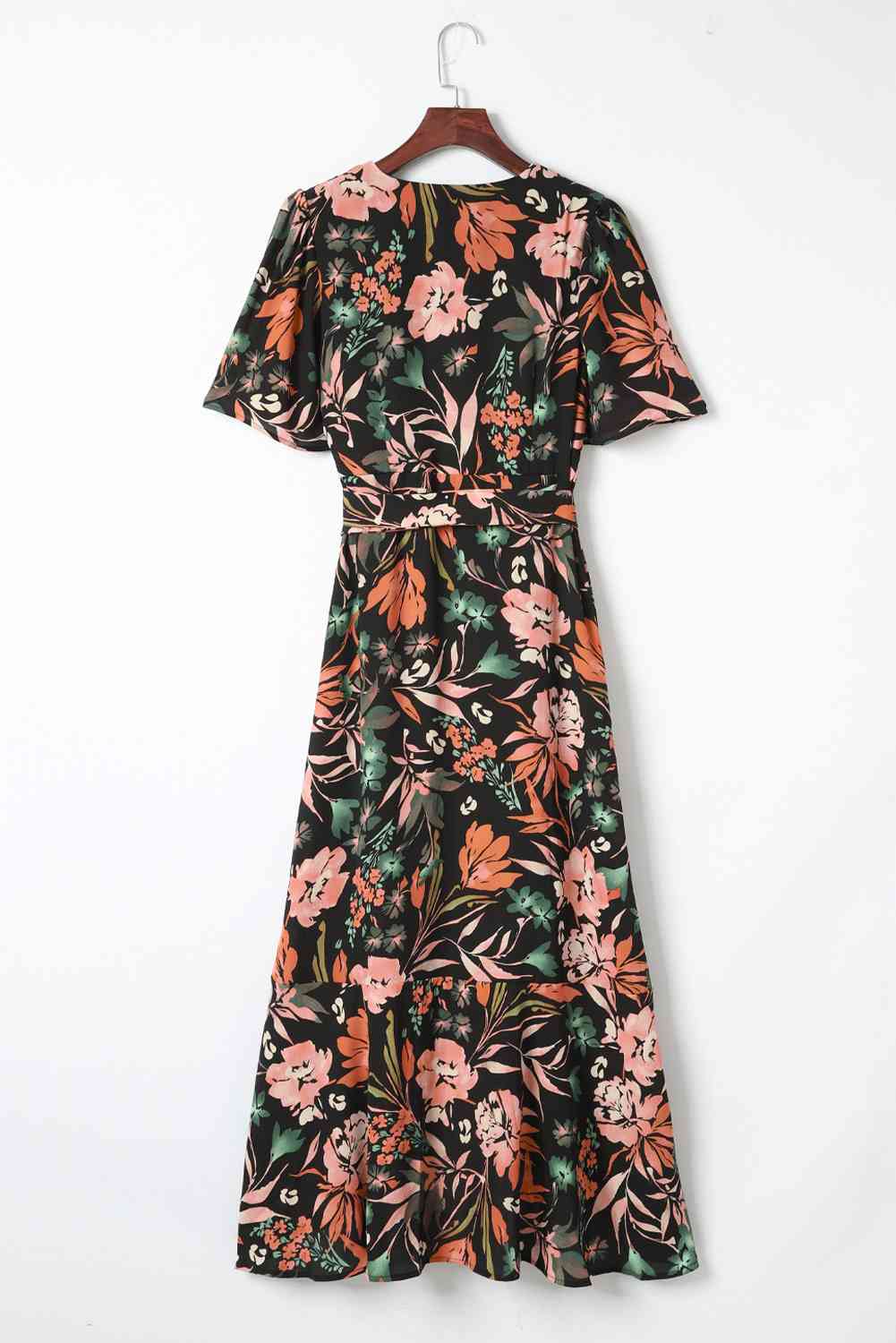 Floral Surplice Neck Dress