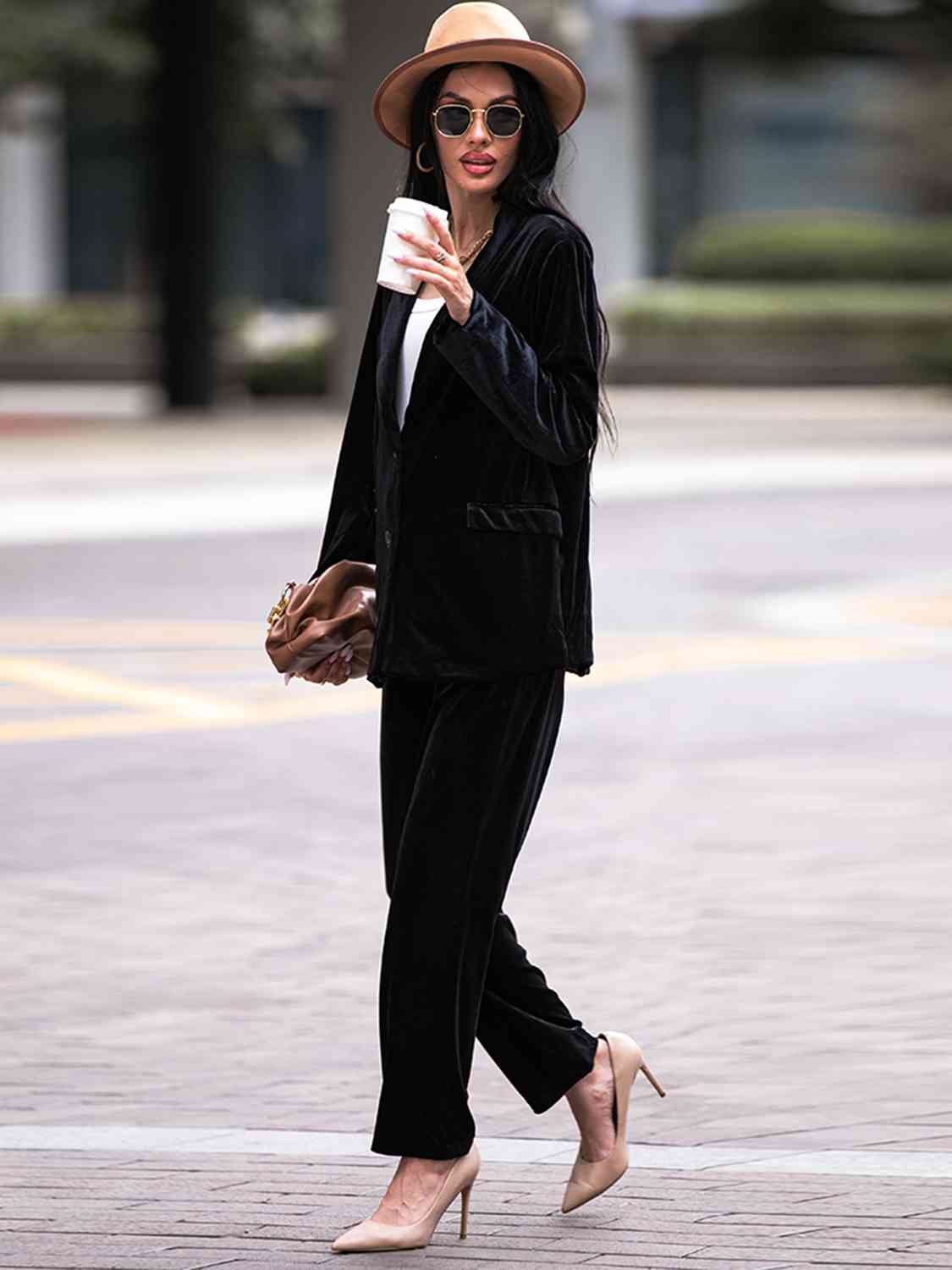 Long Sleeve Blazer and Pants Set