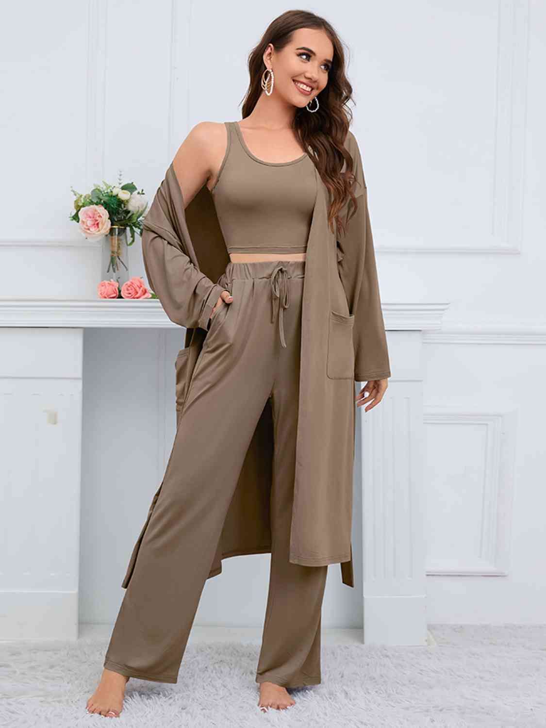 Tank, Cardigan and Pants Set