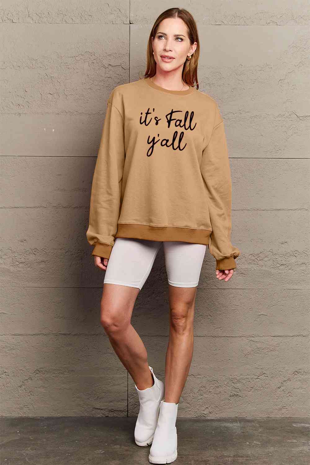 Simply Love Full Size IT'S FALL Y'ALL Graphic Sweatshirt